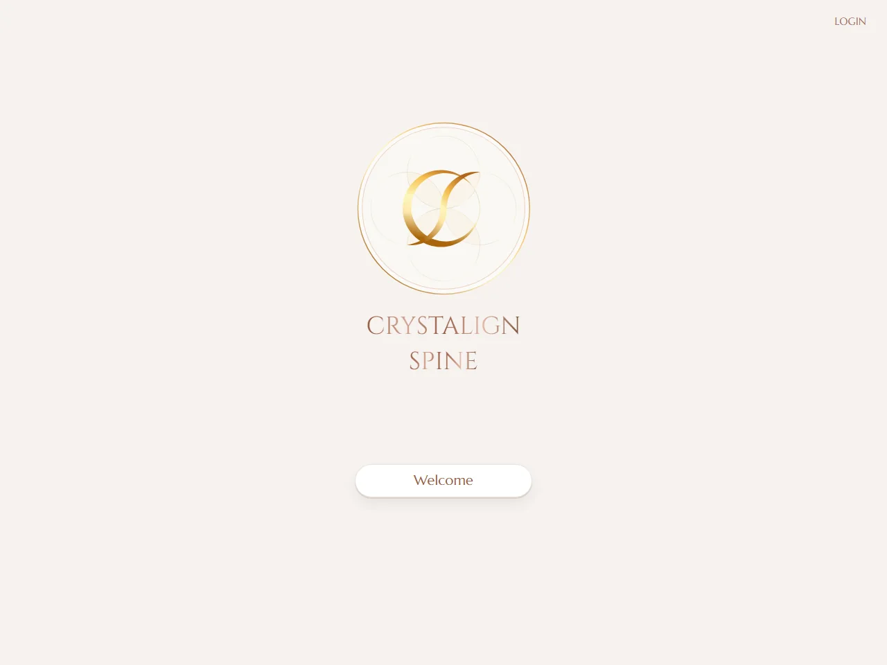 Screenshot of the Crystalign Spine public landing page